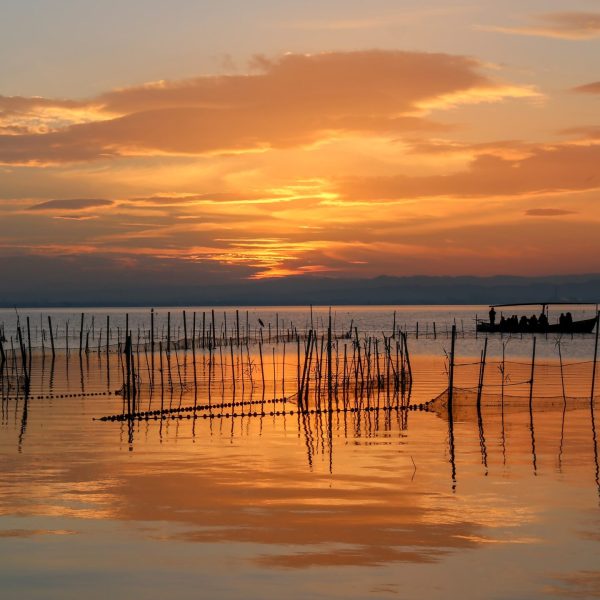 Boat,With,People,In,Albufera,Of,Valencia,At,Sunset,,Valencia,